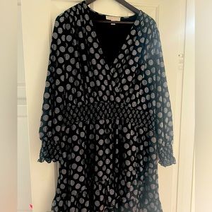 MICHAEL Michael Kors Black with Silver Medallions Ruffled Mini Size 2x